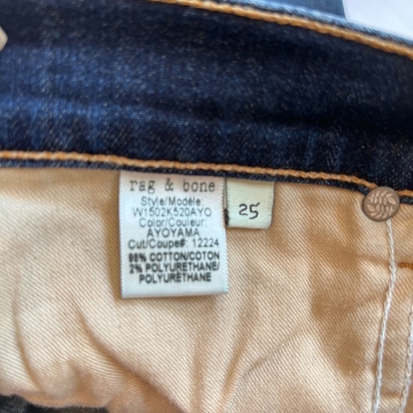 Rag & Bone‎ Skinny Dark Wash Raw Hem Distressed Jeans - Picture 7 of 8